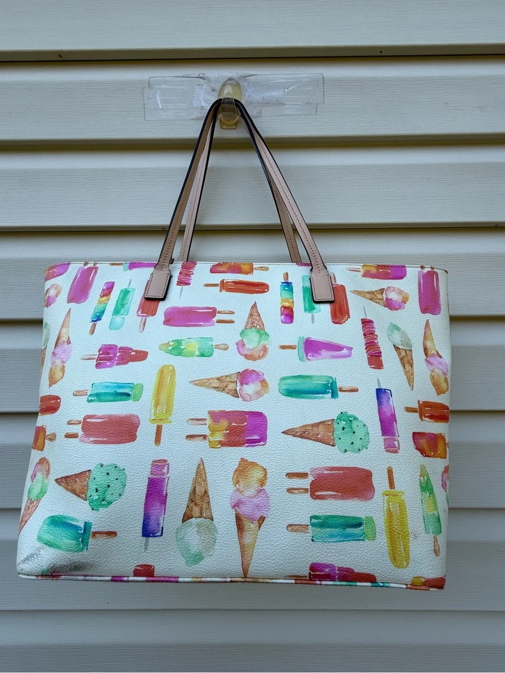Kate Spade Flavor of the Month Ice Cream Print Large Tote Bag Multicolor